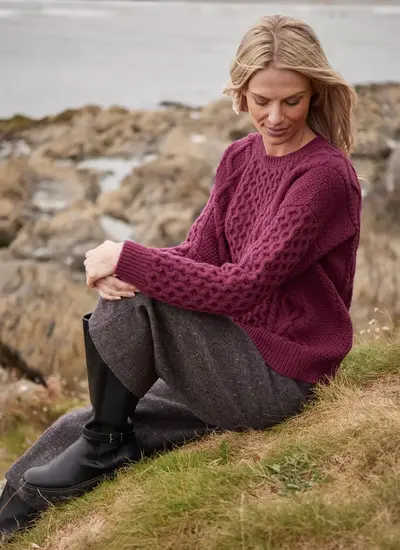Arranmore Merino Slouchy Crew Neck Sweater 
